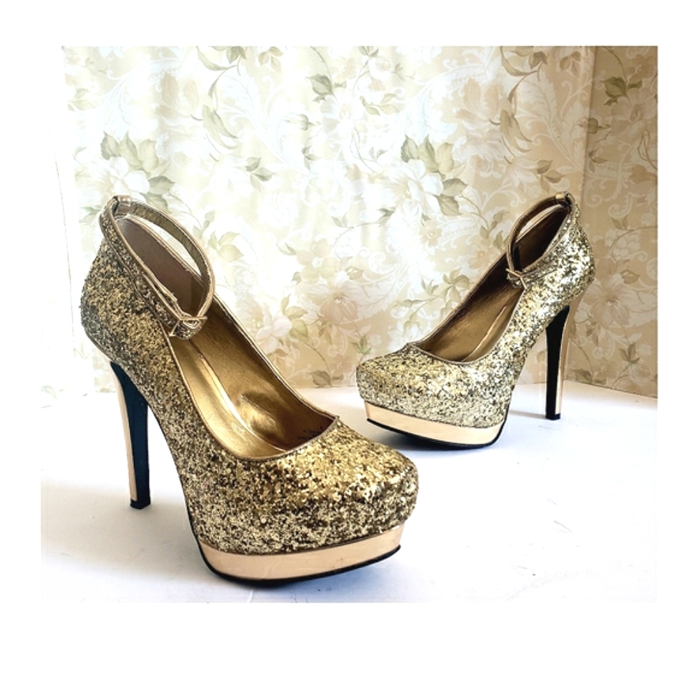 Mossimo Glitter Gold Heels